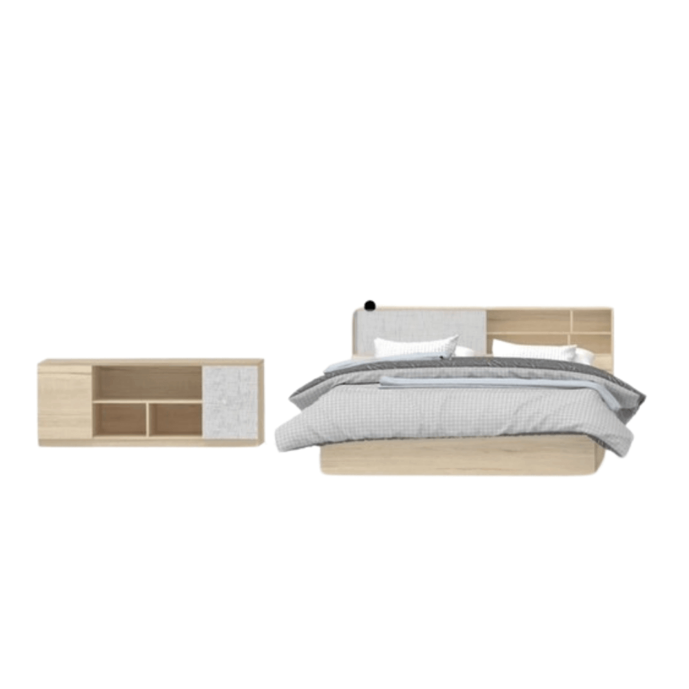 ชุดห้องนอน + ที่นอน PVC 6 ฟุต WISDOM DESIGN FURNITURE รุ่น ODINEY สีโคโค่นัท_2
